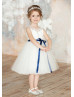 Unique Ivory Lace Glitter Tulle Flower Girl Dress